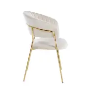 Krzesło tapicerowane beżowy nogi złoty K4-FX